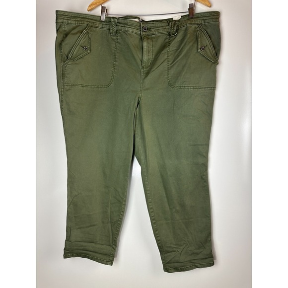 NWT Torrid Crop Twill Military Pants Olive Green Utility Women's Plus Size 26 - Picture 12 of 13